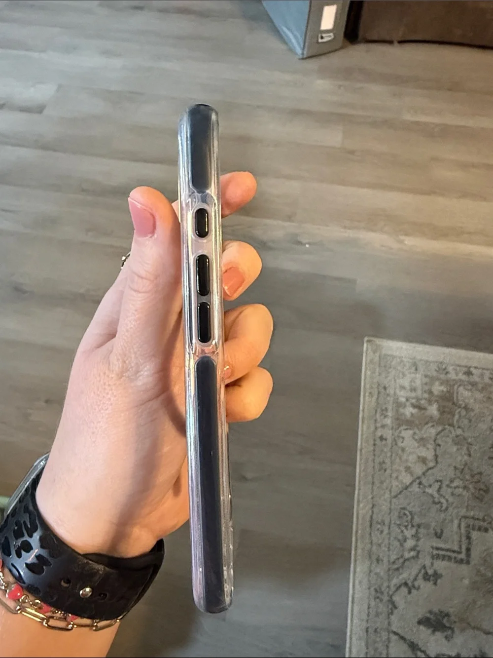 Clear MagSafe-Compatible Phone Case with Black Ring